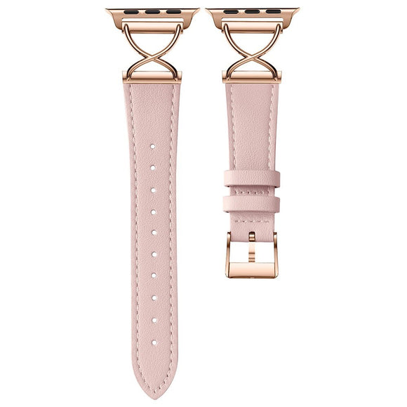 Apple Watch (38/40/SE/41/42mm) Klassisk Kunst Læder Rem - Pink