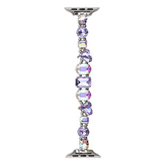 Apple Watch (38/40/SE/41/42mm) Rem med Glasperler - Lilla / Elastik