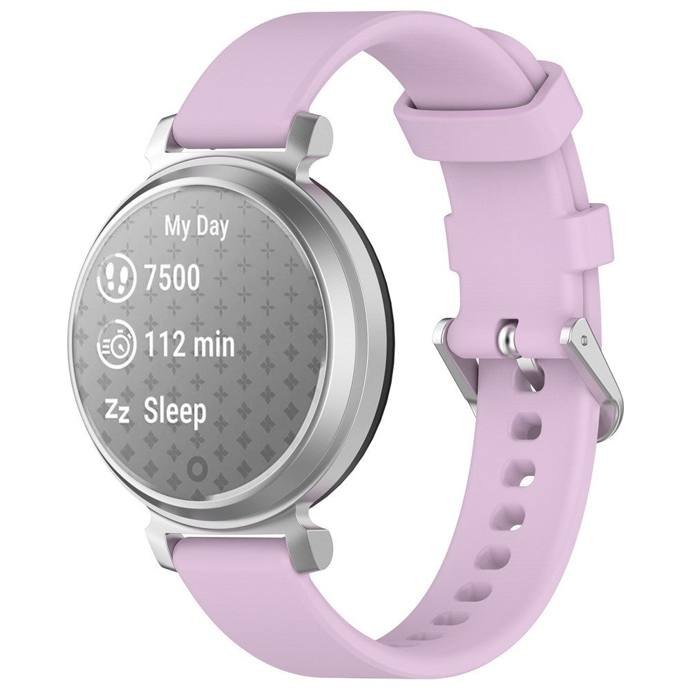 EIDERWOOD Garmin Lily 2 Silikone Rem m. Metalspænde - Lilla