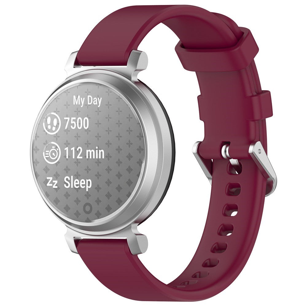 EIDERWOOD Garmin Lily 2 Silikone Rem m. Metalspænde - Mørkerød