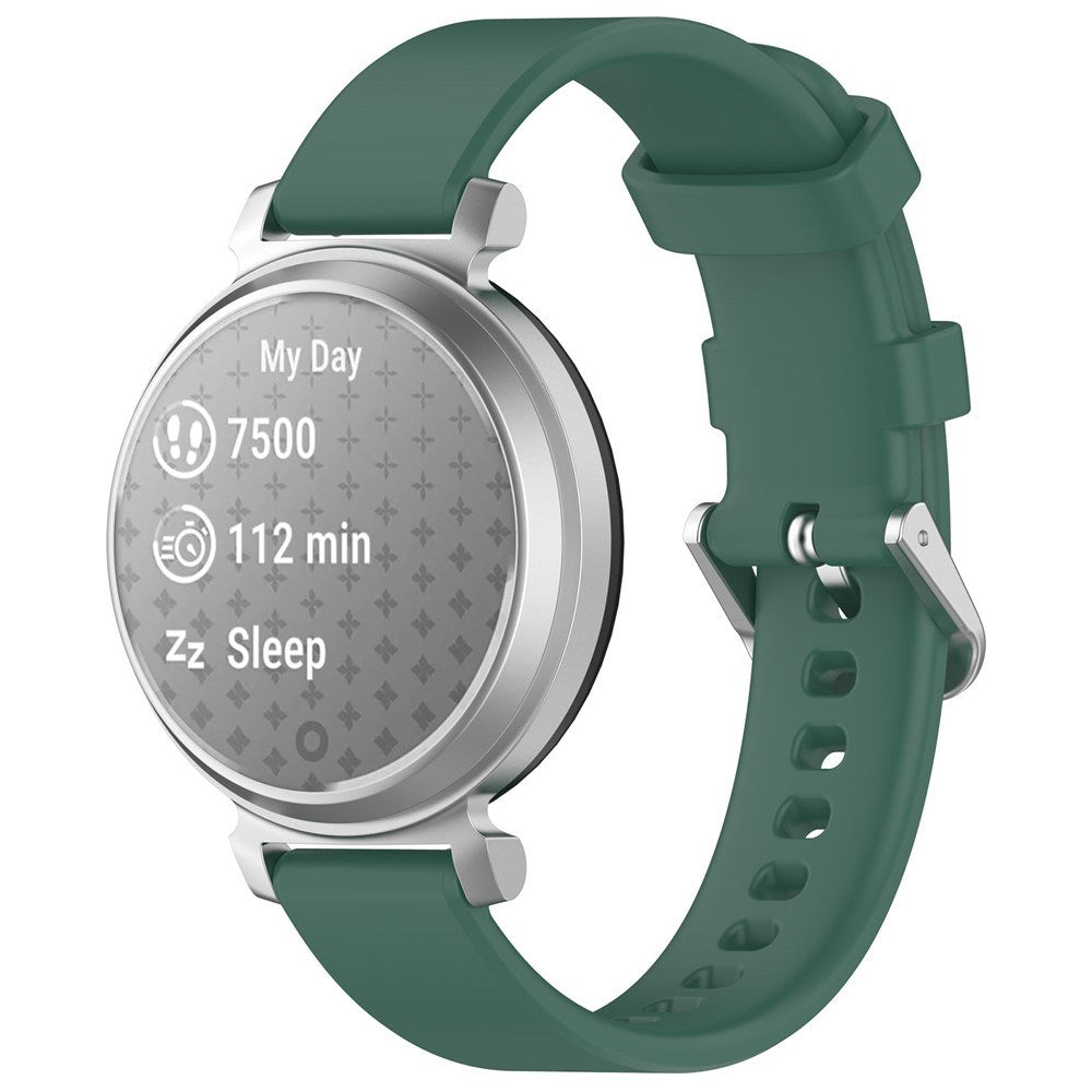 EIDERWOOD Garmin Lily 2 Silikone Rem m. Metalspænde - Mørkegrøn