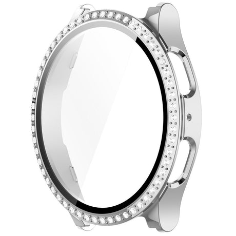 Samsung Galaxy Watch 7 (40mm) Hårdt Plast Cover m. Indbygget Skærmbeskyttelse - Sølv & Rhinsten