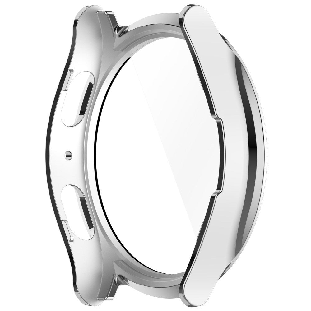 Samsung Galaxy Watch 7 (40mm) Hårdt Plast Cover m. Indbygget Skærmbeskyttelse - Sølv & Rhinsten