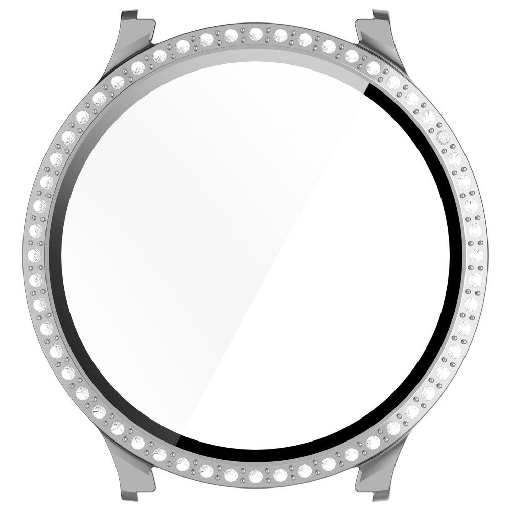 Samsung Galaxy Watch 7 (40mm) Hårdt Plast Cover m. Indbygget Skærmbeskyttelse - Sølv & Rhinsten