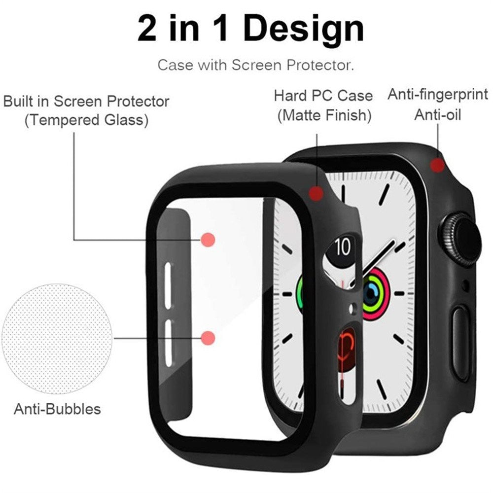 Apple Watch 11 / 10 (42mm) Hård Plast Cover m. Indbygget Skærmbeskyttelse - Lyserød