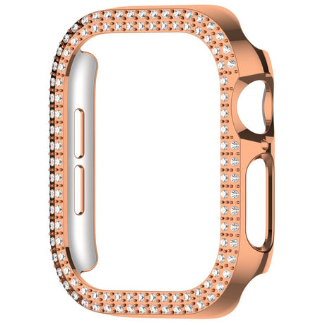 Apple Watch 11 / 10 (42mm) Hårdt Plastik Cover - Rose Gold / Rhinsten