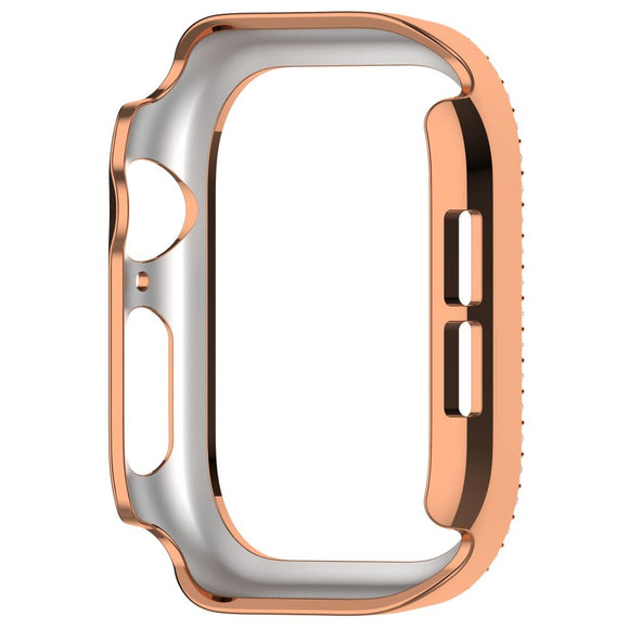 Apple Watch 11 / 10 (42mm) Hårdt Plastik Cover - Rose Gold / Rhinsten