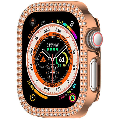 Apple Watch 11 / 10 (42mm) Hårdt Plastik Cover - Rose Gold / Rhinsten