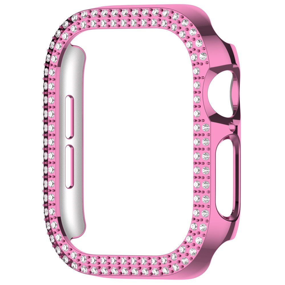Apple Watch 11 / 10 (42mm) Hårdt Plastik Cover - Pink / Rhinsten