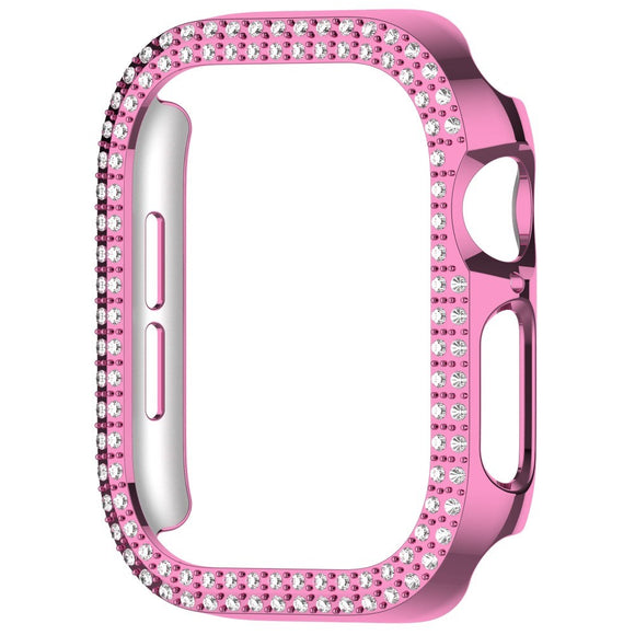 Apple Watch 11 / 10 (42mm) Hårdt Plastik Cover - Pink / Rhinsten