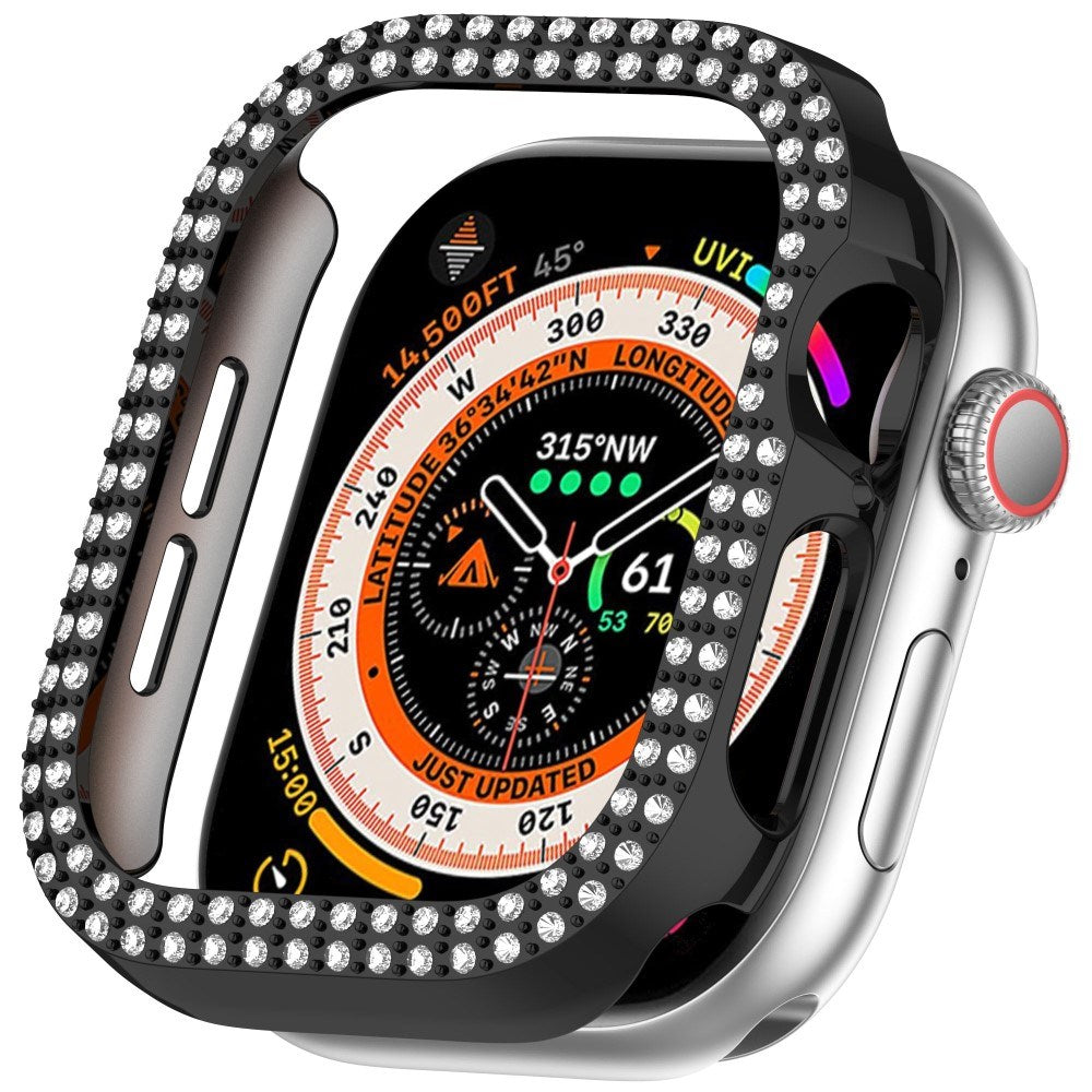 Apple Watch 11 / 10 (42mm) Hårdt Plastik Cover - Sort / Rhinsten
