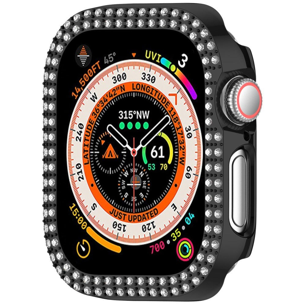 Apple Watch 11 / 10 (42mm) Hårdt Plastik Cover - Sort / Rhinsten