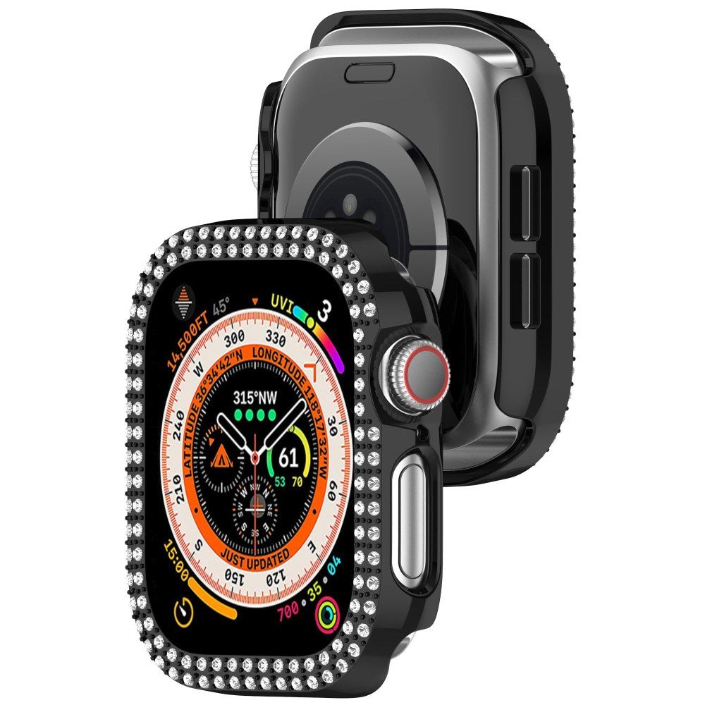 Apple Watch 11 / 10 (42mm) Hårdt Plastik Cover - Sort / Rhinsten