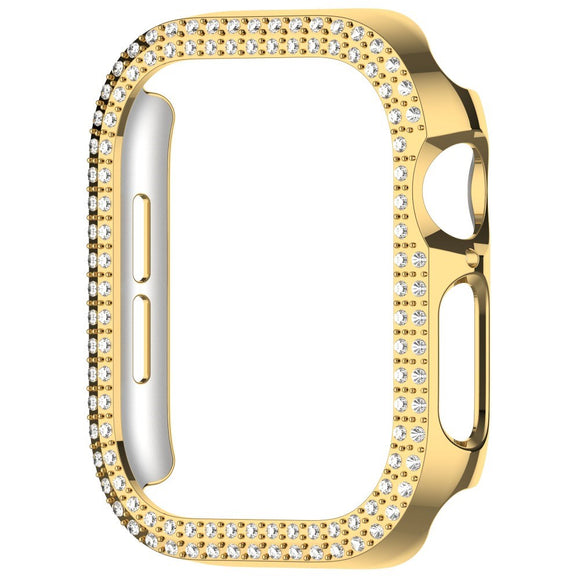 Apple Watch 11 / 10 (42mm) Hårdt Plastik Cover - Guld / Rhinsten