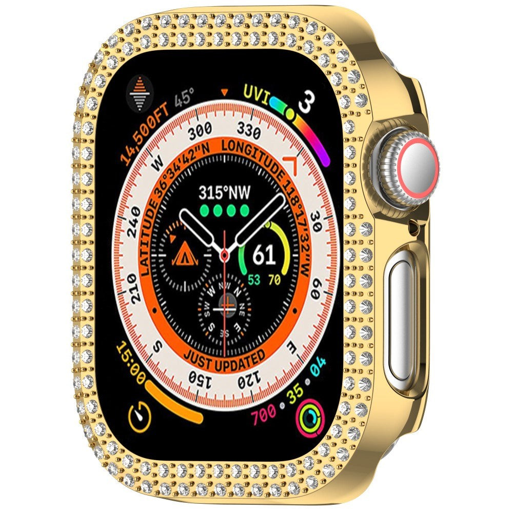 Apple Watch 11 / 10 (42mm) Hårdt Plastik Cover - Guld / Rhinsten