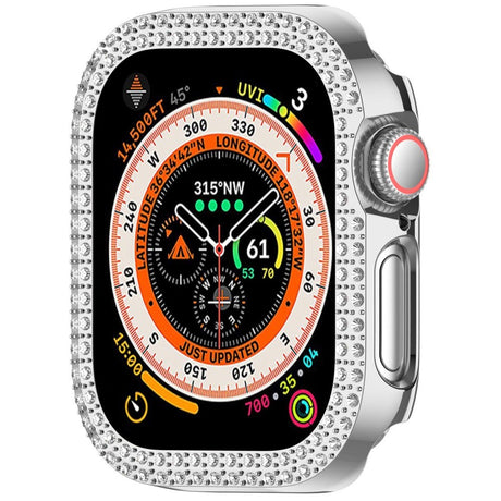 Apple Watch 11 / 10 (42mm) Hårdt Plastik Cover - Sølv / Rhinsten