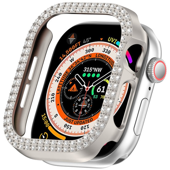Apple Watch 11 / 10 (42mm) Hårdt Plastik Cover - Grå / Rhinsten