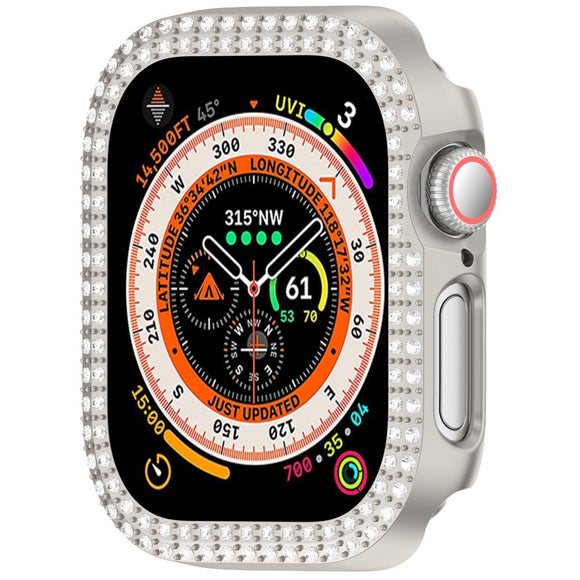 Apple Watch 11 / 10 (42mm) Hårdt Plastik Cover - Grå / Rhinsten