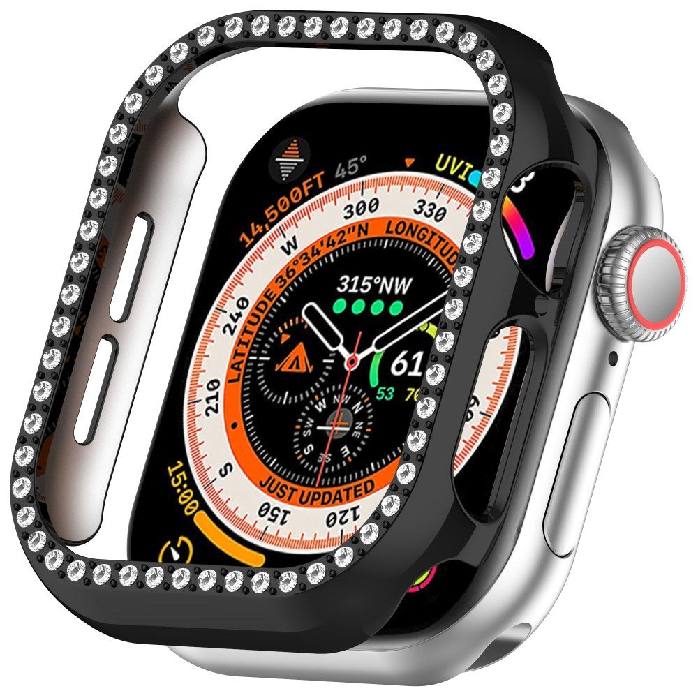 Apple Watch 11 / 10 (42mm) Hårdt Plast Cover - Sort / Rhinsten
