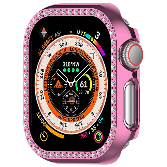 Apple Watch 11 / 10 (42mm) Hårdt Plast Cover - Pink / Rhinsten