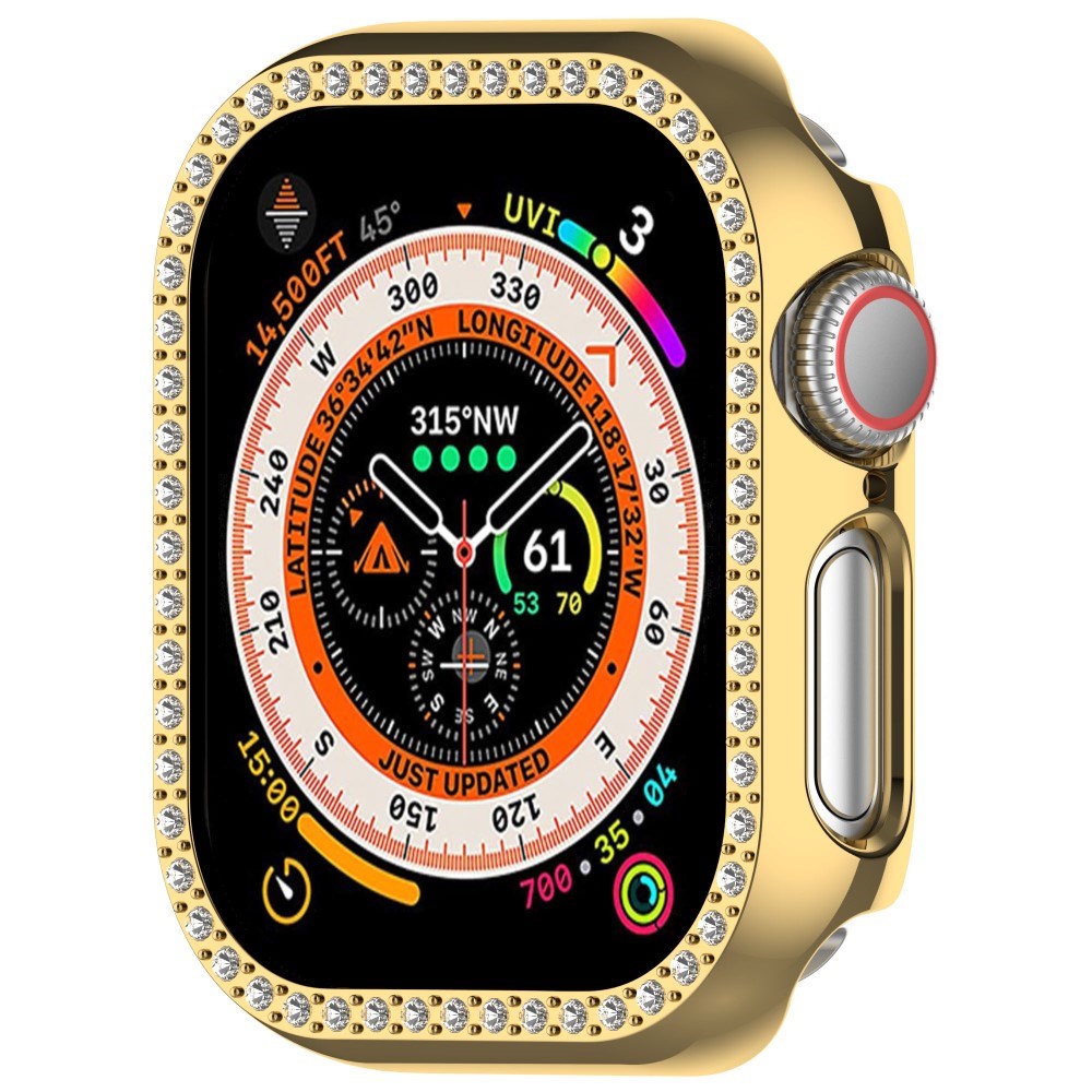 Apple Watch 11 / 10 (42mm) Hårdt Plast Cover - Guld / Rhinsten