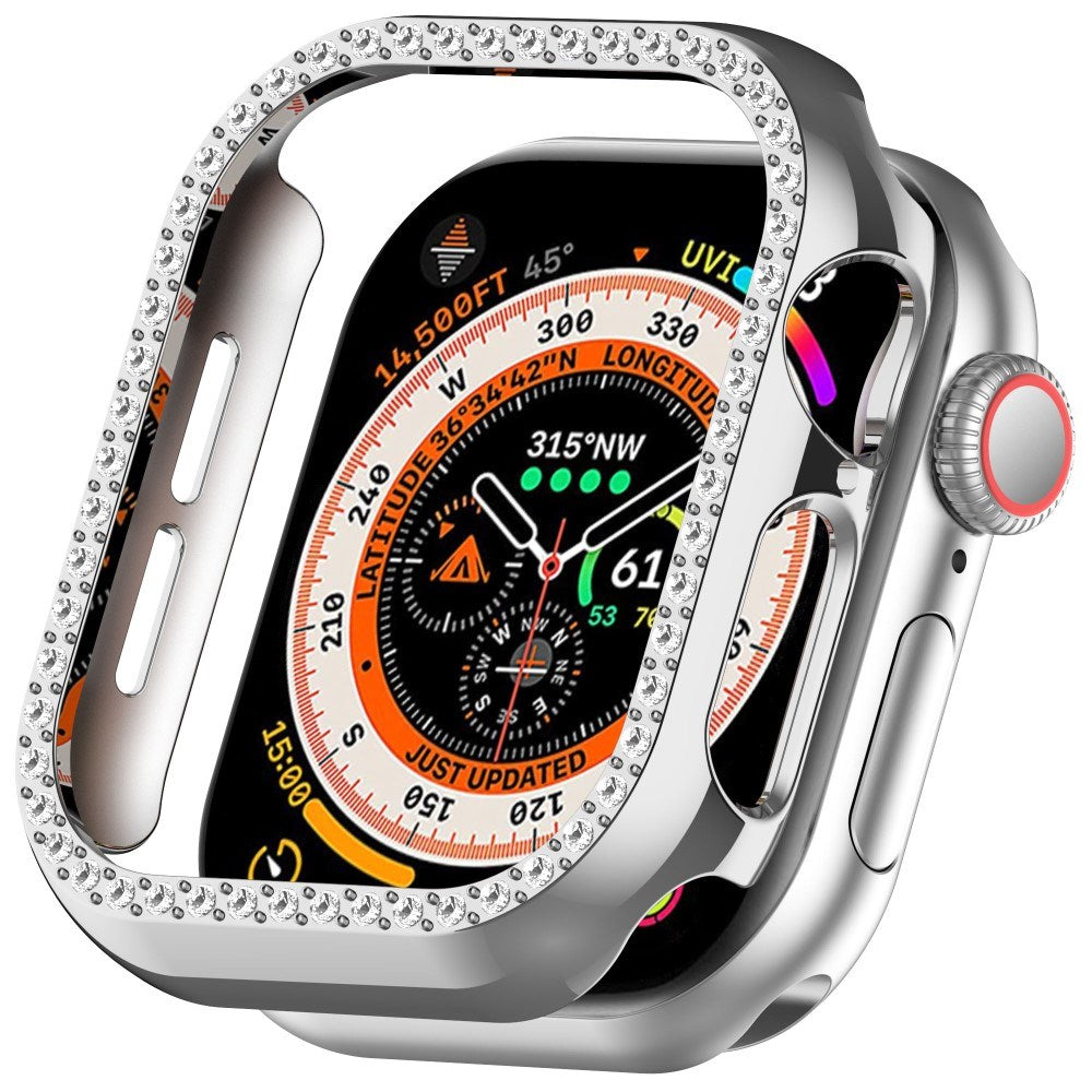 Apple Watch 11 / 10 (42mm) Hårdt Plast Cover - Sølv / Rhinsten