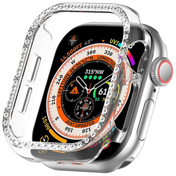 Apple Watch 11 / 10 (42mm) Hårdt Plast Cover - Gennemsigtig / Rhinsten