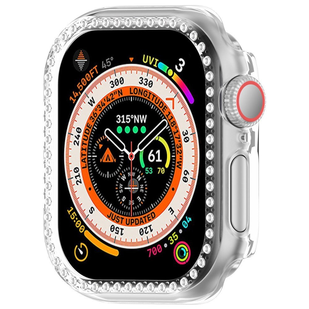 Apple Watch 11 / 10 (42mm) Hårdt Plast Cover - Gennemsigtig / Rhinsten