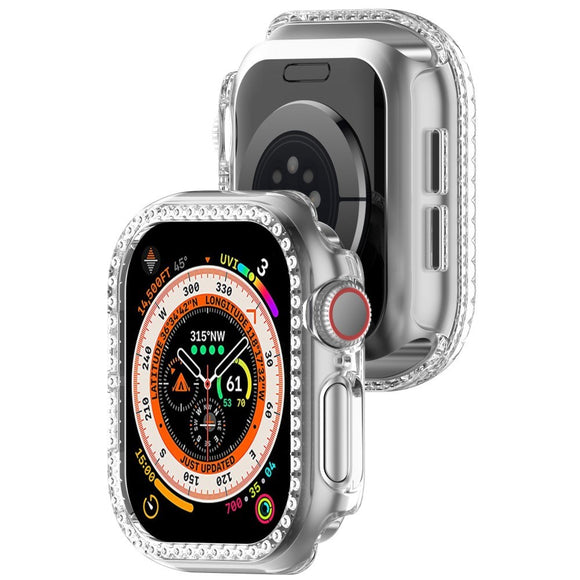 Apple Watch 11 / 10 (42mm) Hårdt Plast Cover - Gennemsigtig / Rhinsten