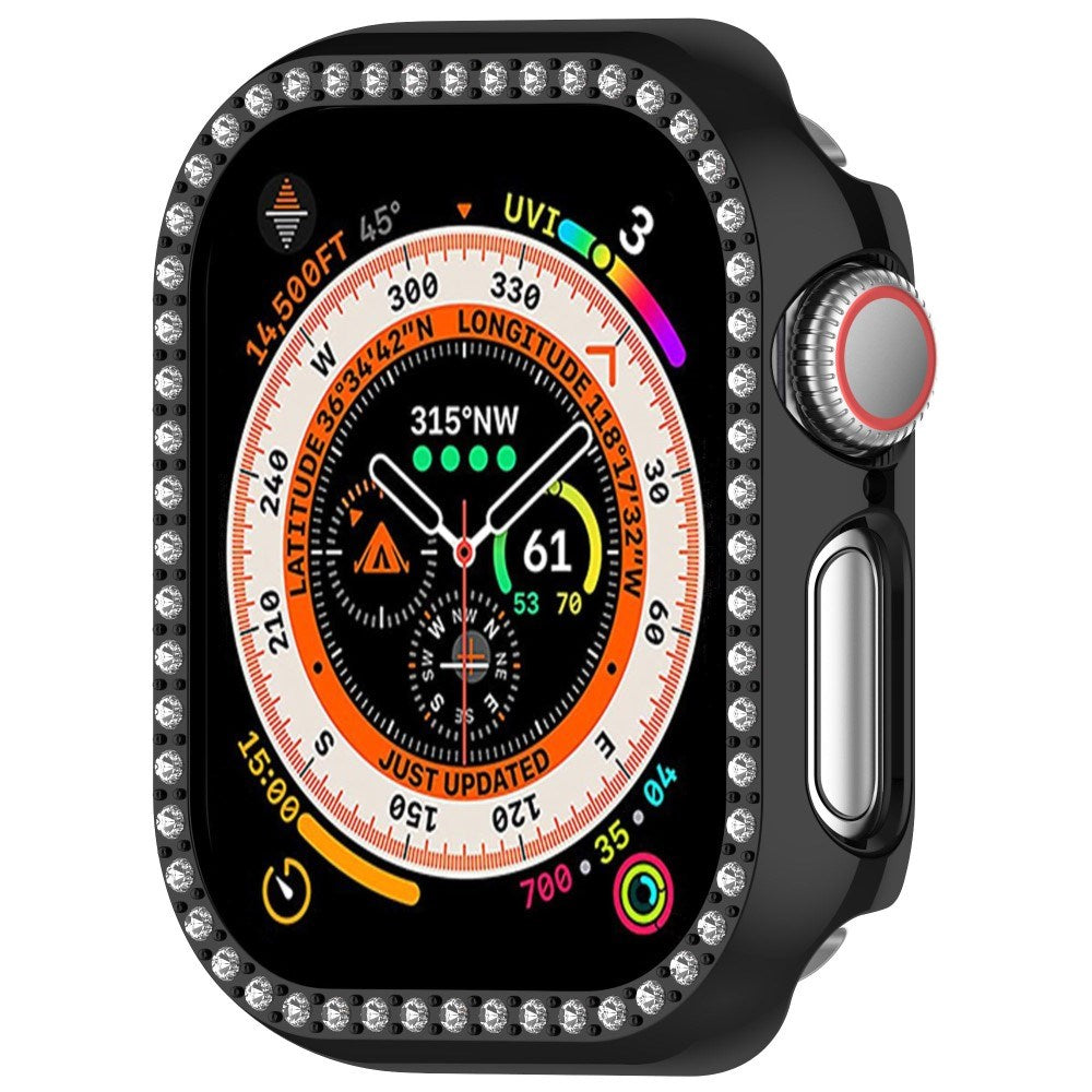 Apple Watch 11 / 10 (46mm) Hårdt Plast Cover - Sort / Rhinsten