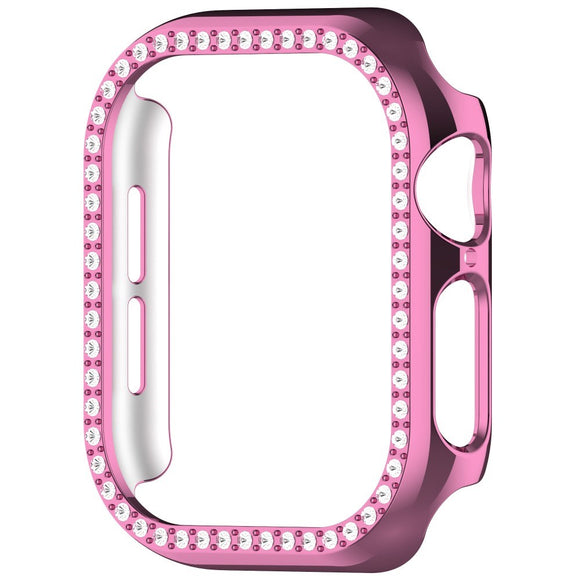 Apple Watch 11 / 10 (46mm) Hårdt Plast Cover - Pink / Rhinsten