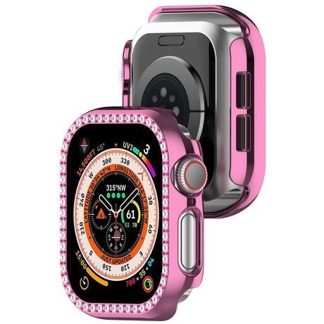 Apple Watch 11 / 10 (46mm) Hårdt Plast Cover - Pink / Rhinsten
