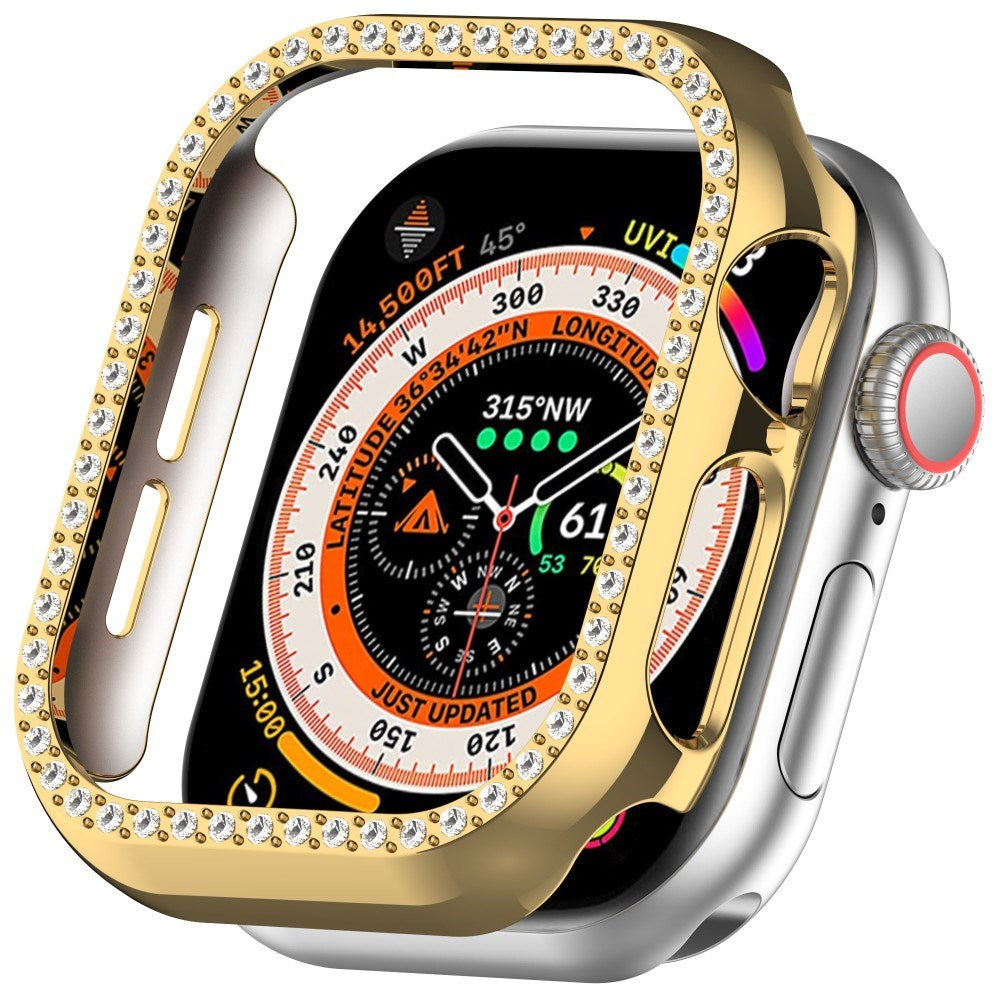 Apple Watch 11 / 10 (46mm) Hårdt Plast Cover - Guld / Rhinsten
