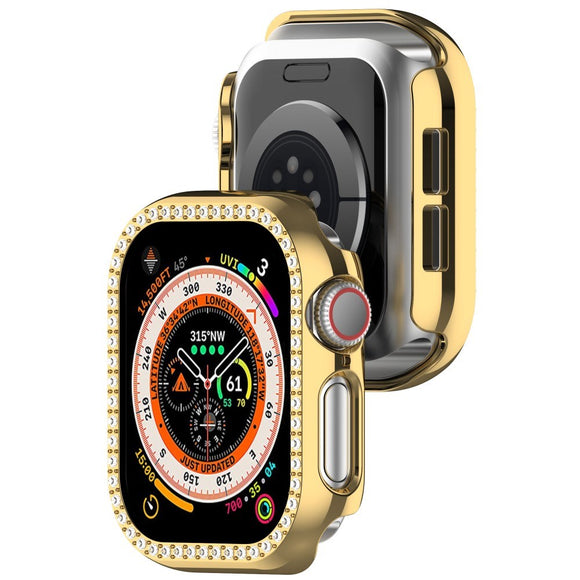 Apple Watch 11 / 10 (46mm) Hårdt Plast Cover - Guld / Rhinsten