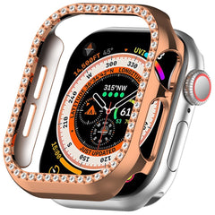 Apple Watch 11 / 10 (46mm) Hårdt Plast Cover - Rose Gold / Rhinsten