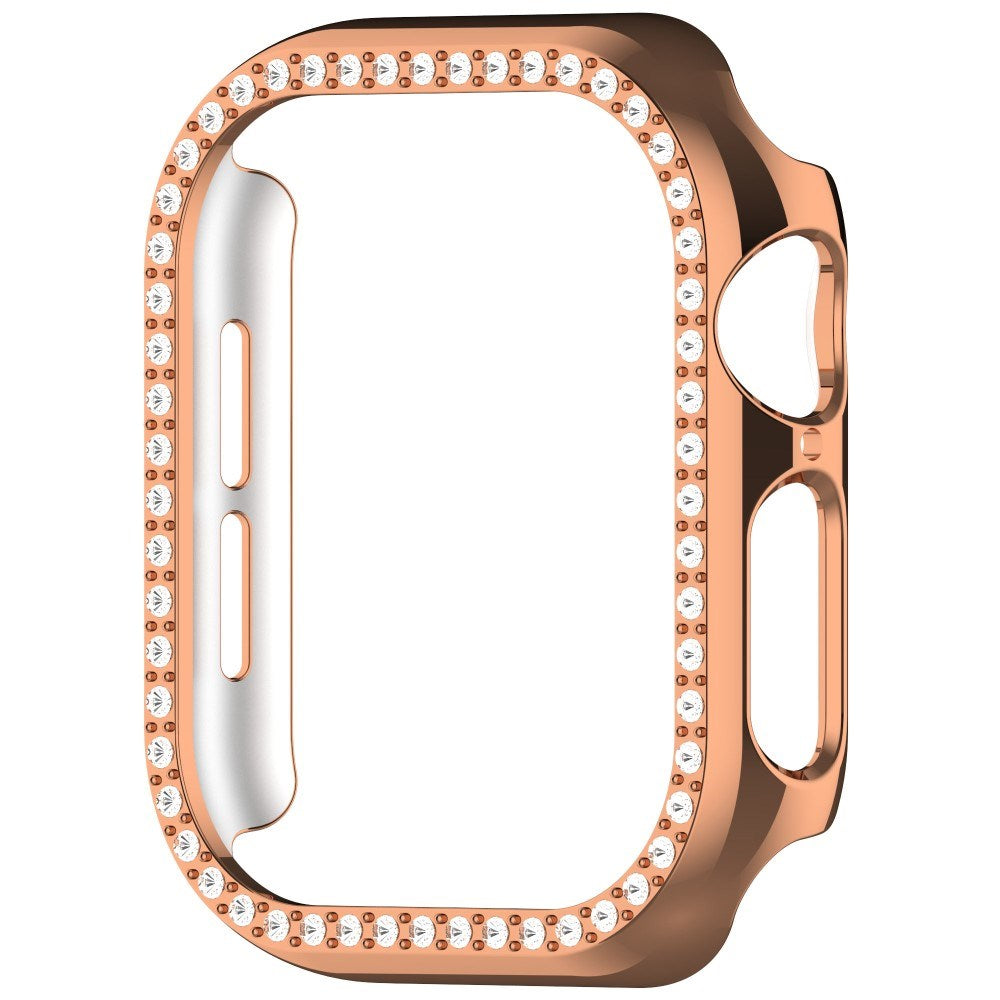 Apple Watch 11 / 10 (46mm) Hårdt Plast Cover - Rose Gold / Rhinsten