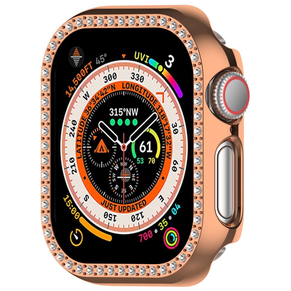 Apple Watch 11 / 10 (46mm) Hårdt Plast Cover - Rose Gold / Rhinsten