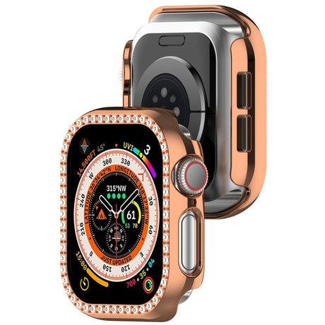 Apple Watch 11 / 10 (46mm) Hårdt Plast Cover - Rose Gold / Rhinsten