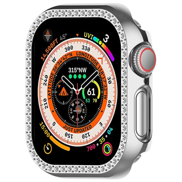 Apple Watch 11 / 10 (46mm) Hårdt Plast Cover - Sølv / Rhinsten