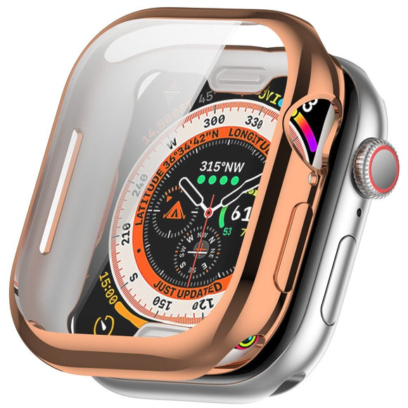Apple Watch 11 / 10 (42mm) Fleksibelt Plast Cover m. Skærmbeskyttelse - Rose Gold