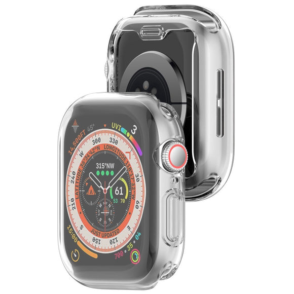 Apple Watch 11 / 10 (42mm) Fleksibelt Plast Cover m. Skærmbeskyttelse - Gennemsigtig