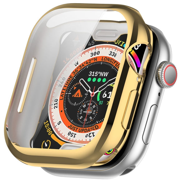 Apple Watch 11 / 10 (46mm) Fleksibelt Plast Cover m. Skærmbeskyttelse - Guld