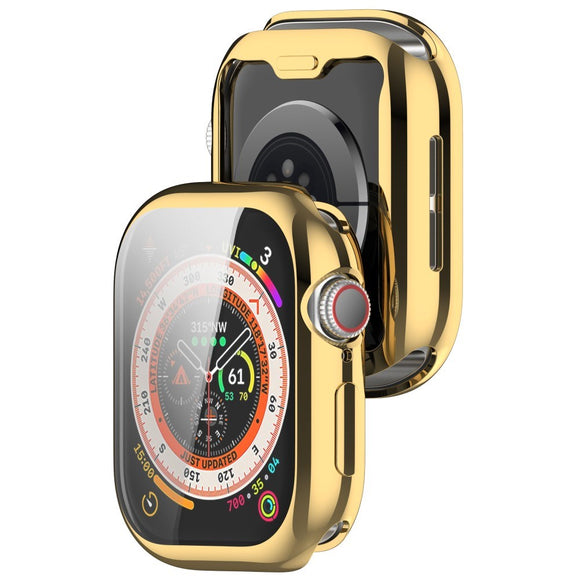 Apple Watch 11 / 10 (46mm) Fleksibelt Plast Cover m. Skærmbeskyttelse - Guld