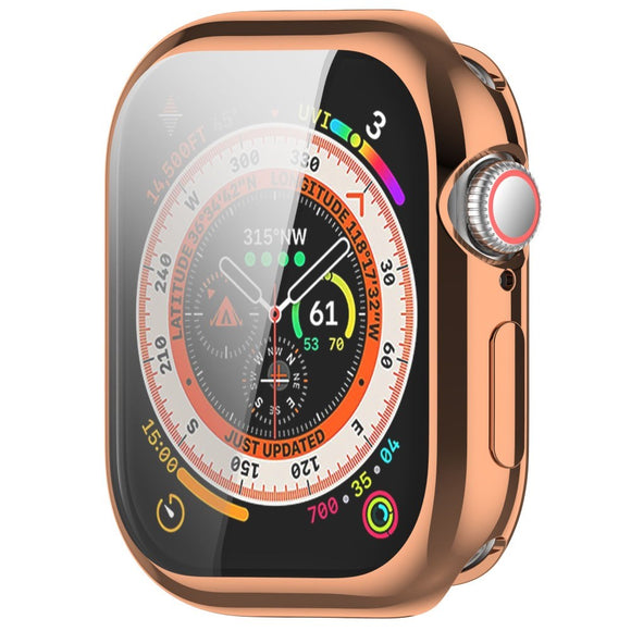 Apple Watch 11 / 10 (46mm) Fleksibelt Plast Cover m. Skærmbeskyttelse - Rose Gold
