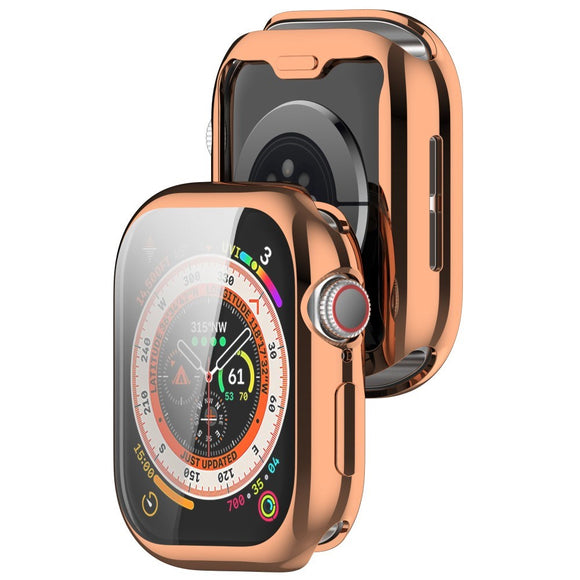 Apple Watch 11 / 10 (46mm) Fleksibelt Plast Cover m. Skærmbeskyttelse - Rose Gold