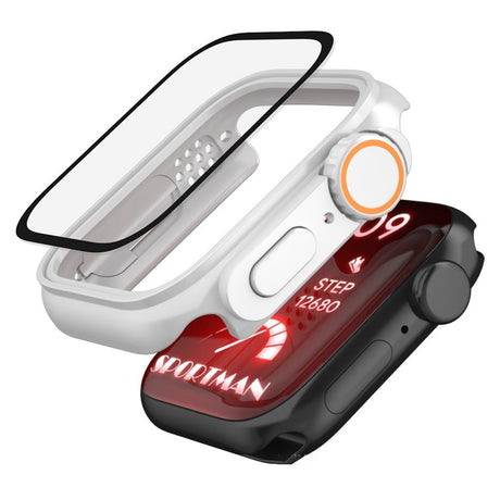 Apple Watch 11 / 10 (46mm) Hårdt Plast Cover m. Indbygget Skærmbeskyttelsesglas - Titanium