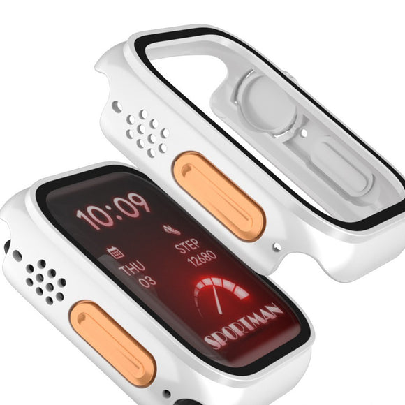 Apple Watch 11 / 10 (46mm) Hårdt Plast Cover m. Indbygget Skærmbeskyttelsesglas - Titanium