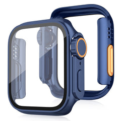 Apple Watch 11 / 10 (46mm) Hårdt Plast Cover m. Indbygget Skærmbeskyttelsesglas - Blå