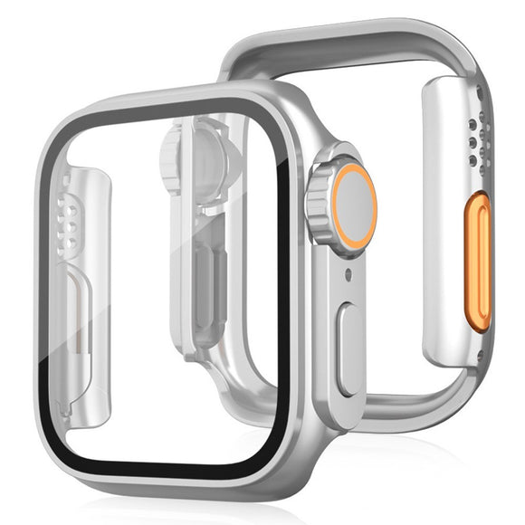 Apple Watch 11 / 10 (46mm) Hårdt Plast Cover m. Indbygget Skærmbeskyttelsesglas - Sølv