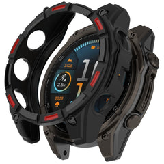 Garmin Tactix 8 Solar (51mm) Bumper Plastik Cover - Sort / Rød